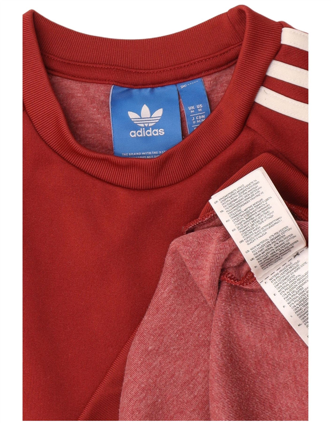 Adidas Mens Moletom Jumper Médio Poliéster Vermelho