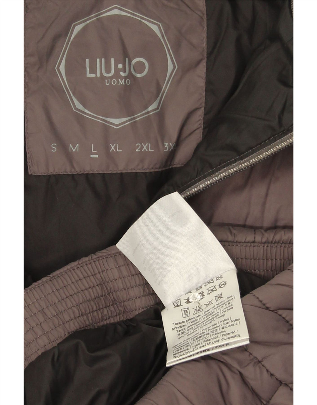 Jaqueta acolchoada masculina Liu Jo UK 40 grande poliamida cinza