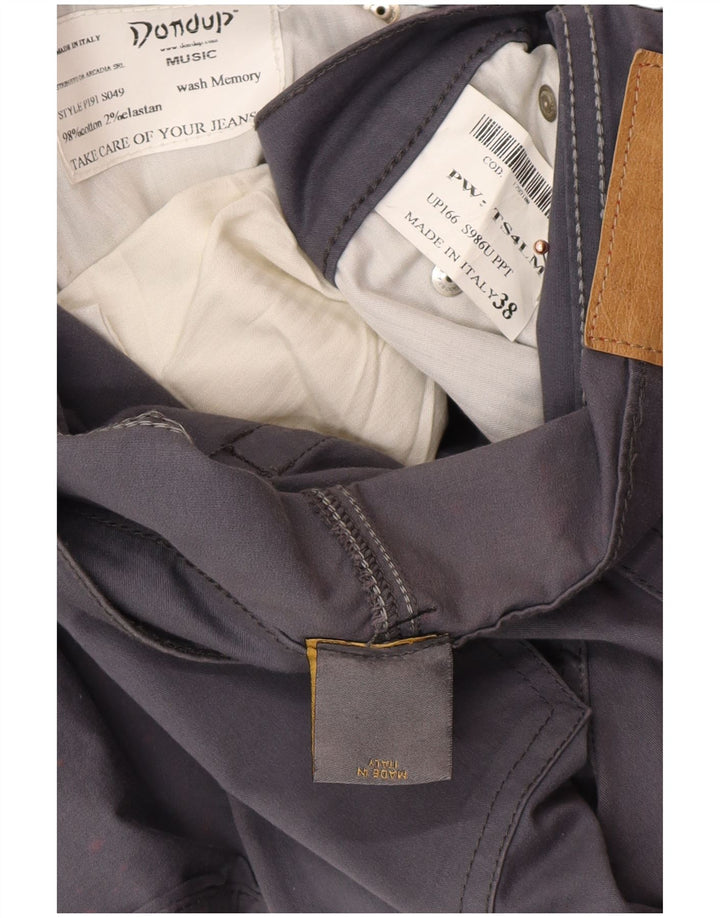 Calça casual slim masculina DONDUP W38 L34 algodão cinza