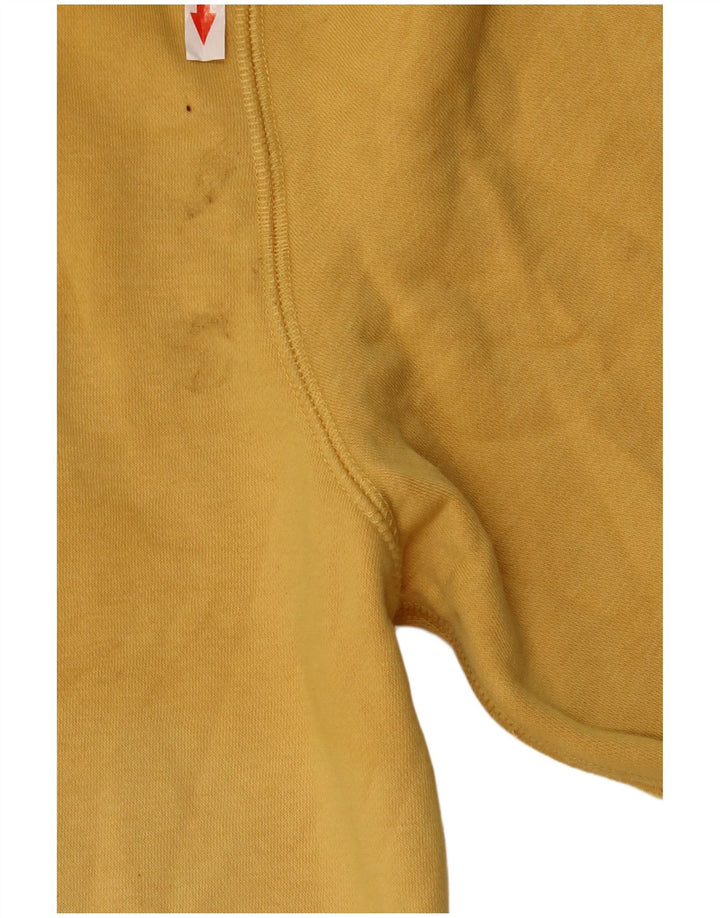 CHAMPION Suéter com capuz gráfico masculino pequeno amarelo