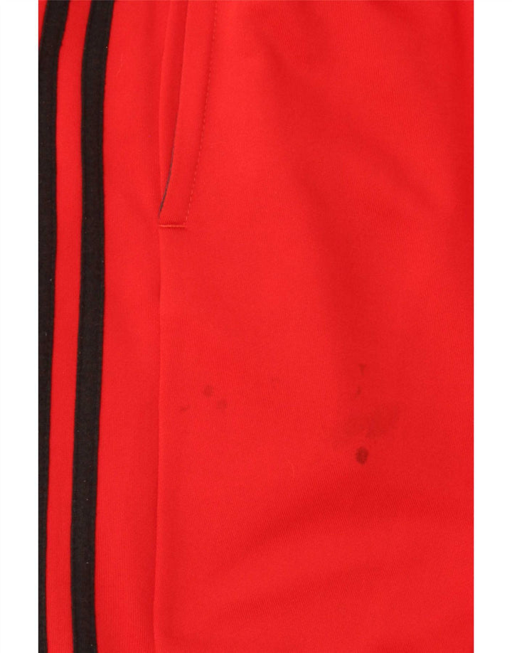 Calças de treino masculinas Adidas UK 44/46 poliéster vermelho grande