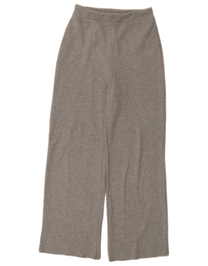 Calça de treino feminina Zara UK 8 poliéster manchado cinza pequeno
