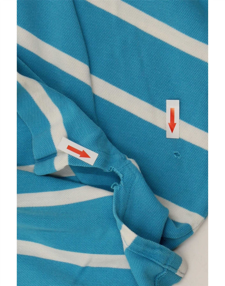 Polo Ralph Lauren Camisa masculina pequena listrada azul de algodão