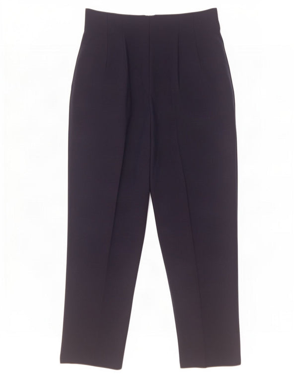 Calça feminina Zara cintura alta cônica média W28 L26 azul marinho