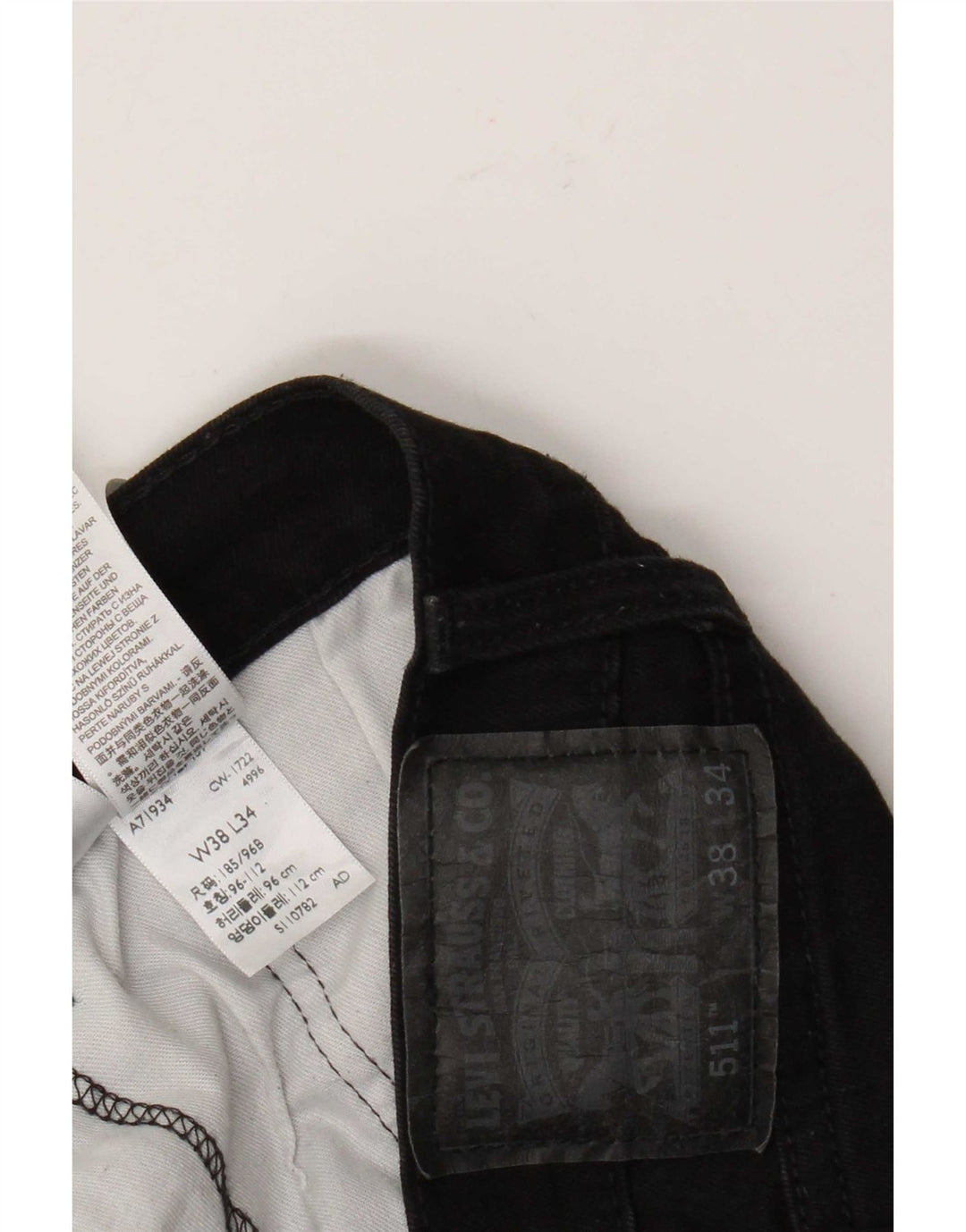 Levi's Masculino 511 Slim Jeans W38 L34 Algodão Preto