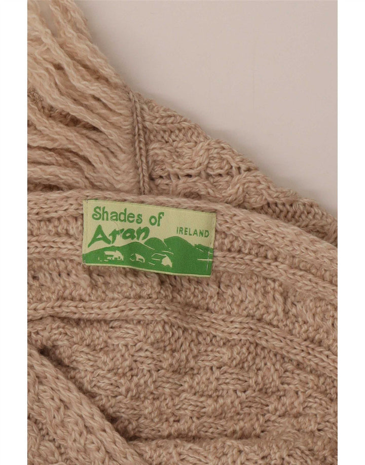 Aran Poncho Jumper feminino tamanho único bege