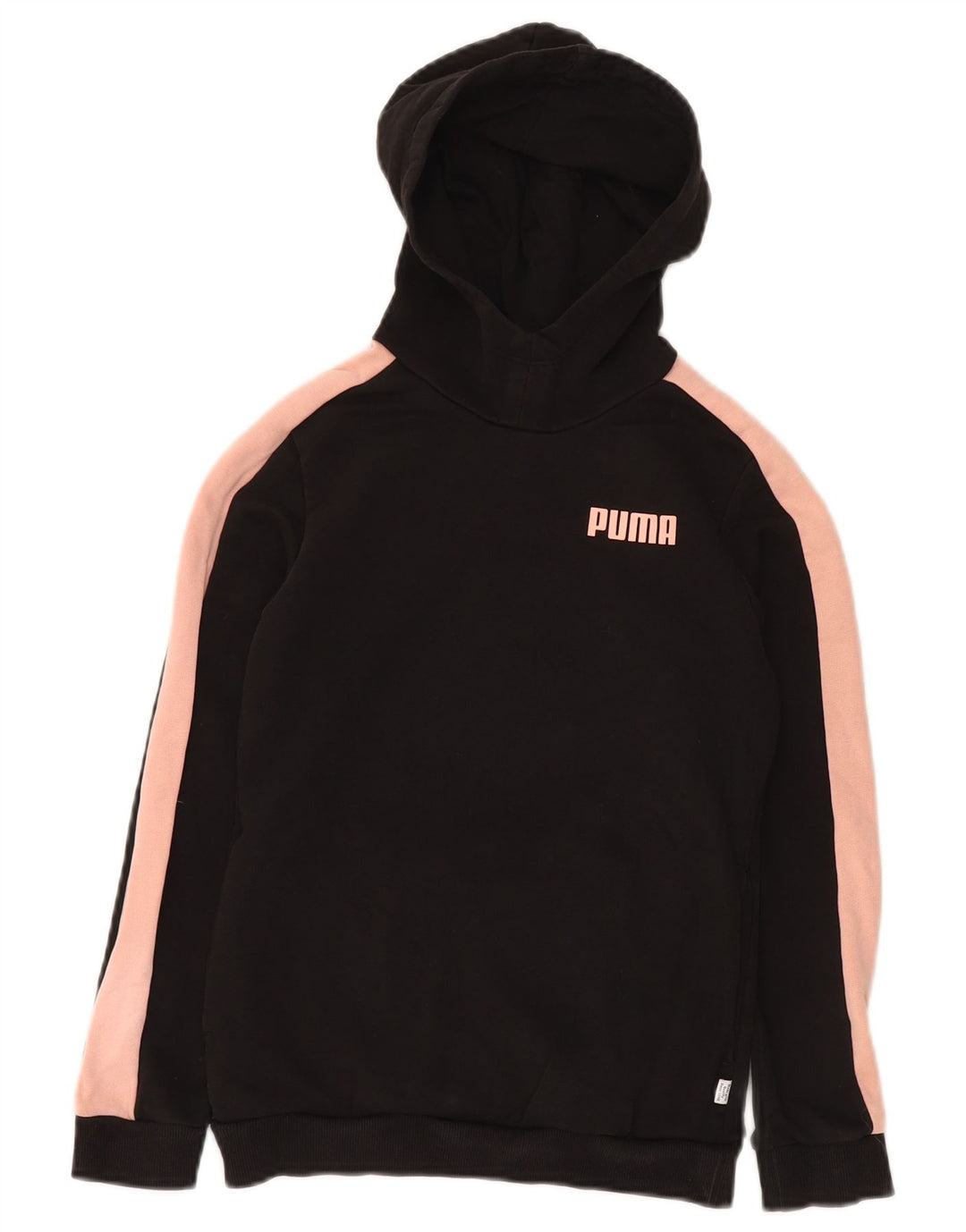 Jumper com capuz feminino PUMA 11-12 anos preto algodão colorblock
