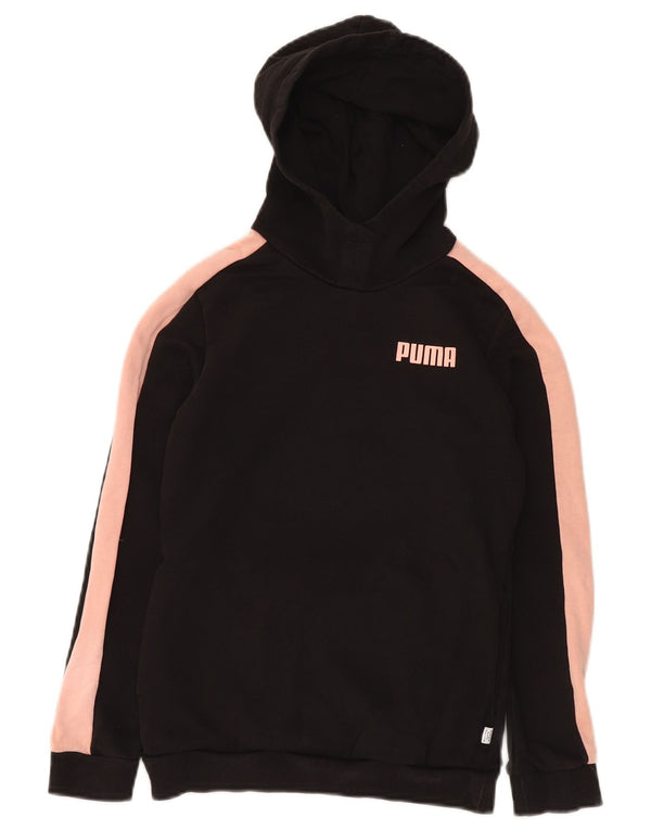 Jumper com capuz feminino PUMA 11-12 anos preto algodão colorblock