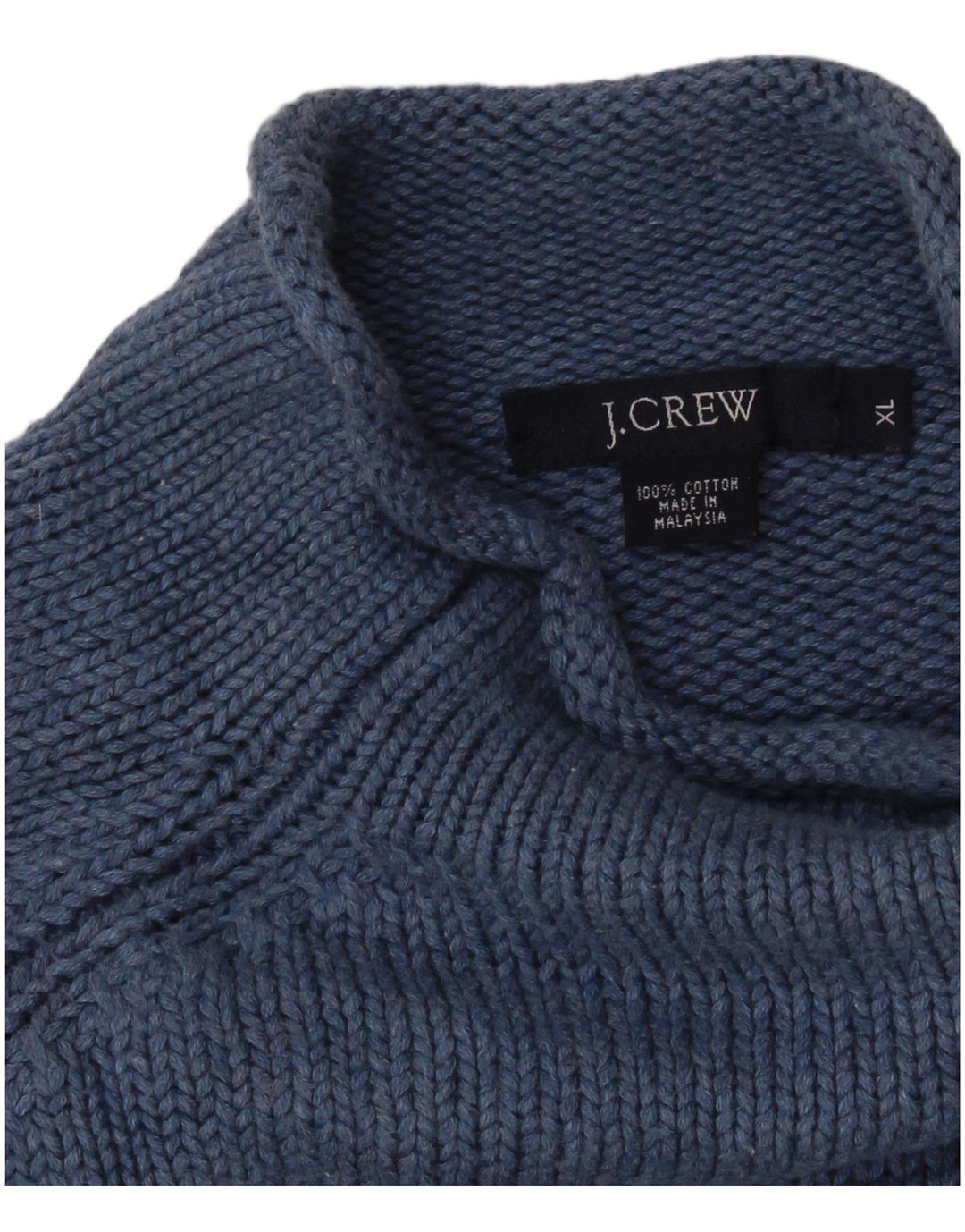 J. CREW Suéter masculino com gola tartaruga XL algodão azul