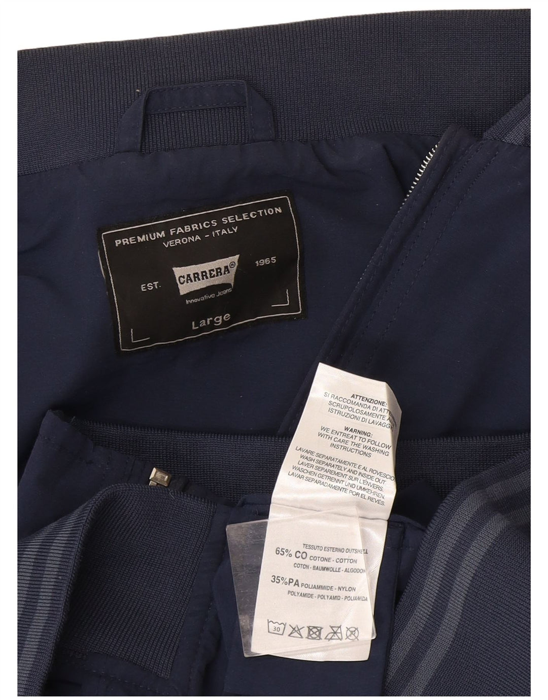 Jaqueta bomber masculina Carrera UK 40 grande algodão azul marinho