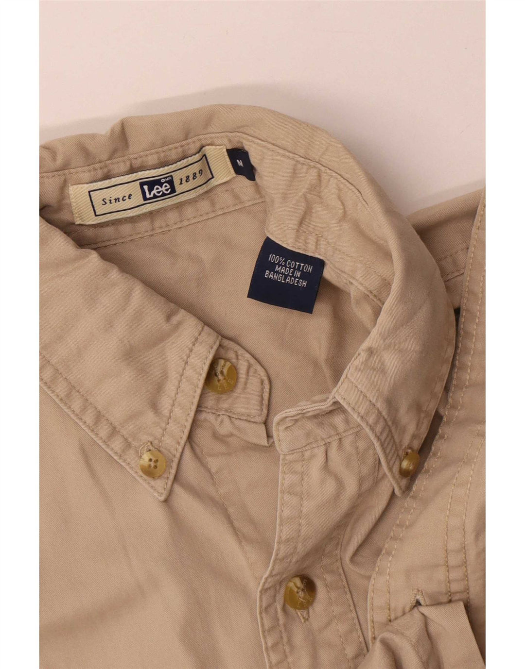 Camisa masculina Lee algodão bege médio