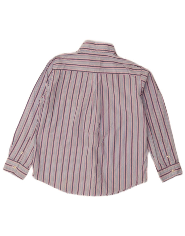Camisa masculina Benetton 8-9 anos algodão listrado azul médio