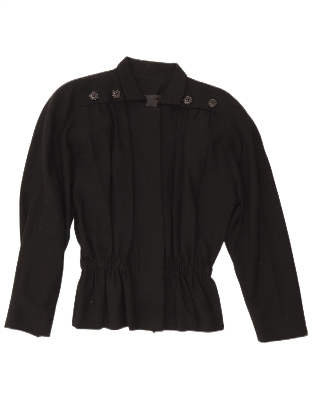Jaqueta Blazer Feminina Erreuno EU 40 Lã Preta Média
