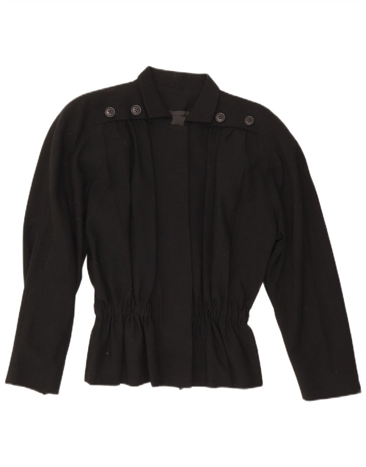 Jaqueta Blazer Feminina Erreuno EU 40 Lã Preta Média