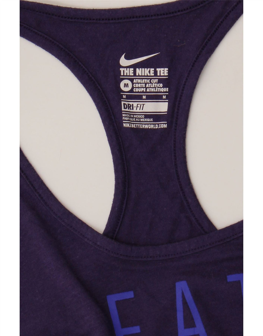 Nike Womens Dri Fit Graphic Vest Top UK 12 Médio Roxo