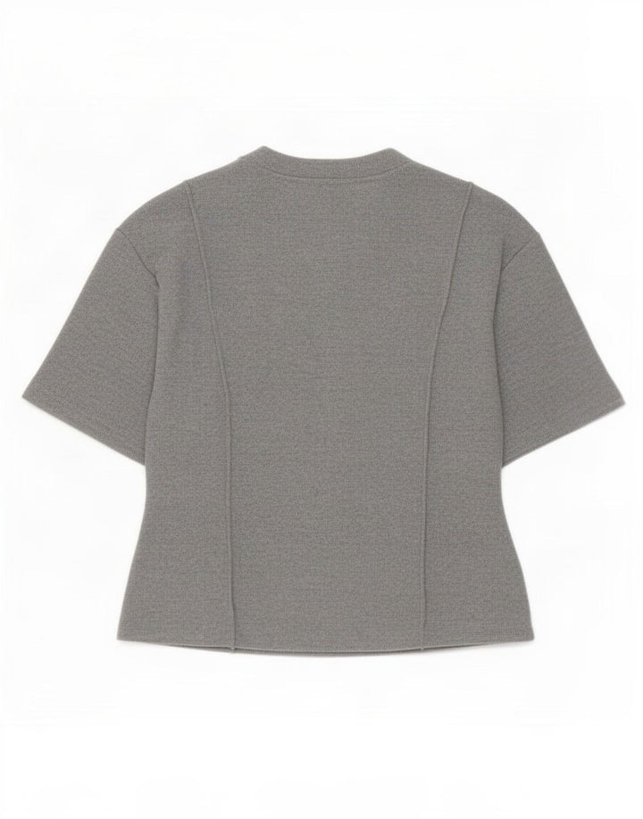 Camiseta feminina Marks & Spencer UK 16 grande poliéster cinza