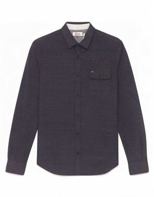 Camisa masculina Tommy Hilfiger XS azul marinho algodão manchado