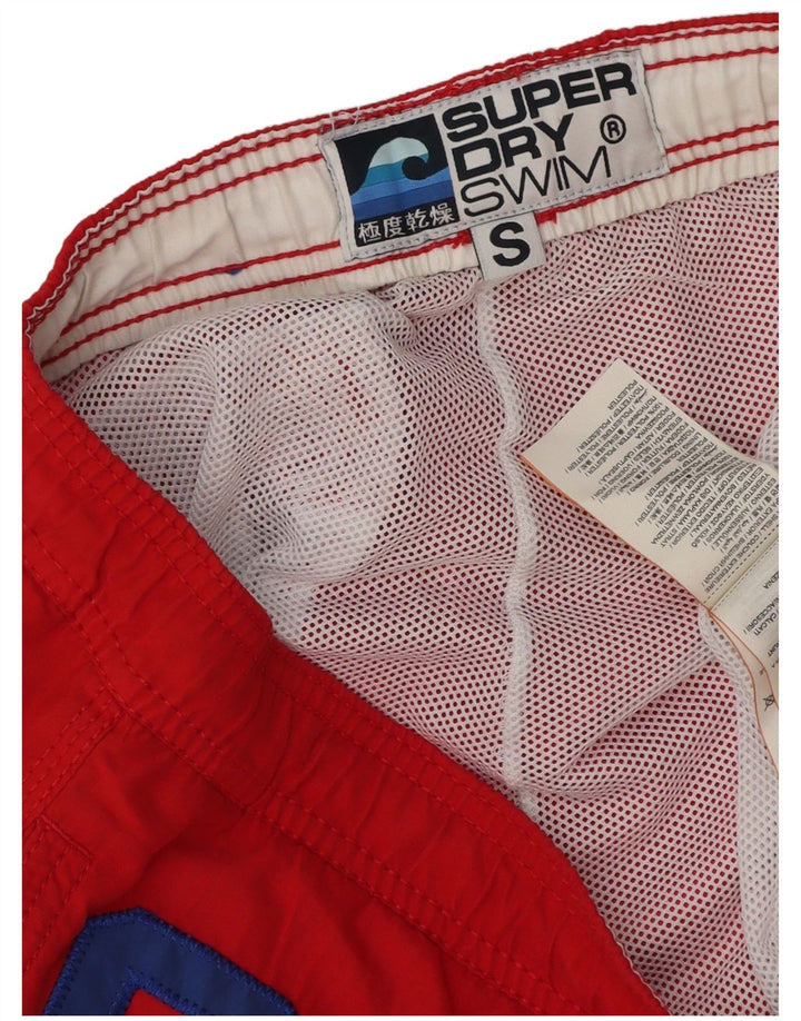 Shorts de natação masculino Superdry Graphic pequeno poliéster vermelho