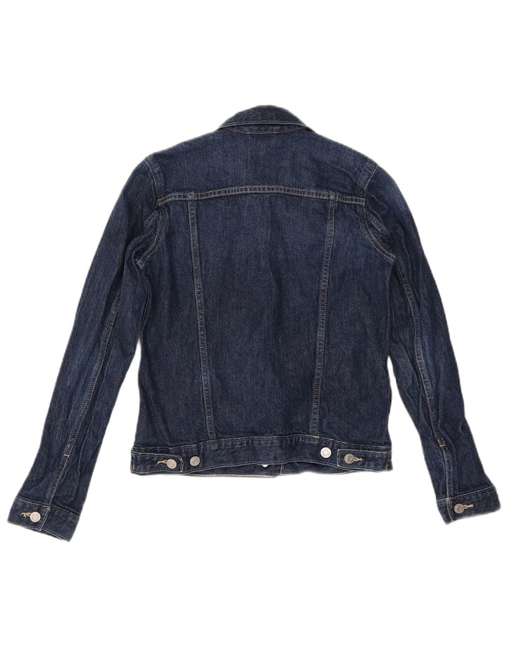 Jaqueta jeans feminina GAP Reino Unido 6 XS azul marinho algodão