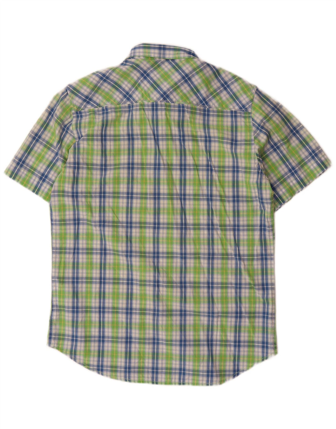 Camisa masculina de manga curta Marlboro Classics algodão xadrez verde médio