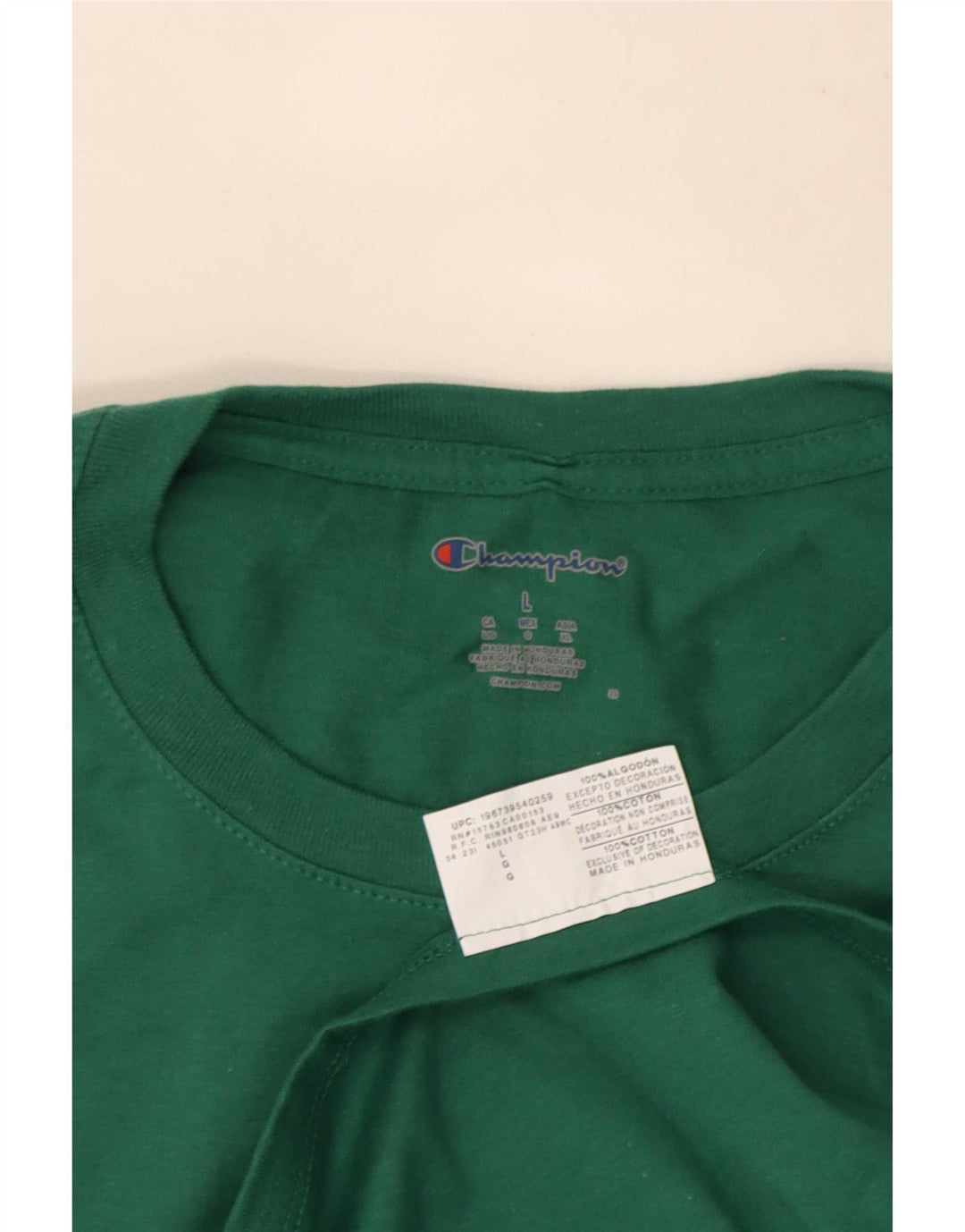 Camiseta masculina estampada Champion grande algodão verde