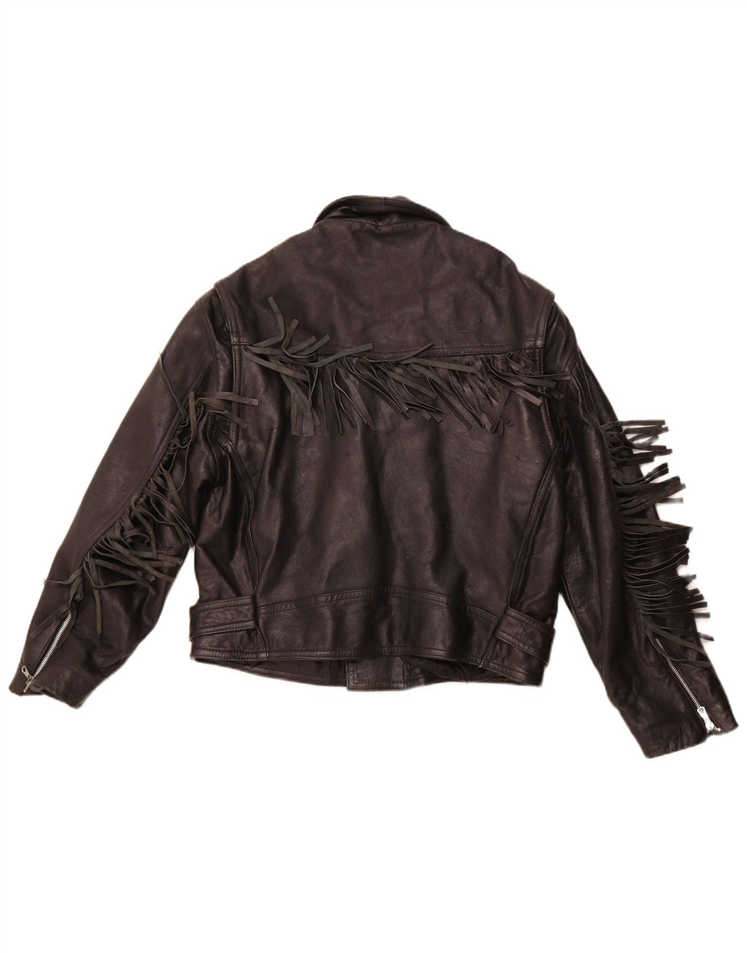 Jaqueta feminina de couro VINTAGE para motociclista Reino Unido 14 couro preto médio