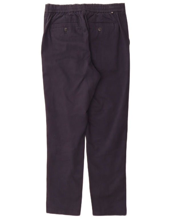 Calça chino masculina Ted Baker de cintura alta cônica W32 L30 algodão azul marinho