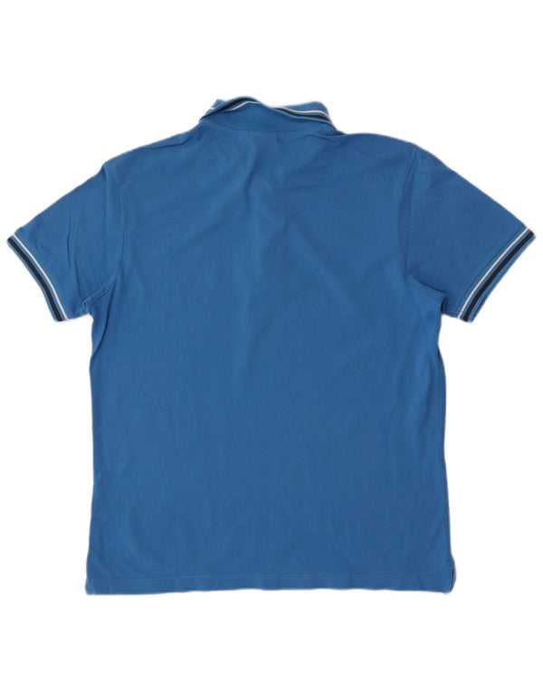 Camisa polo masculina Diadora grande algodão azul