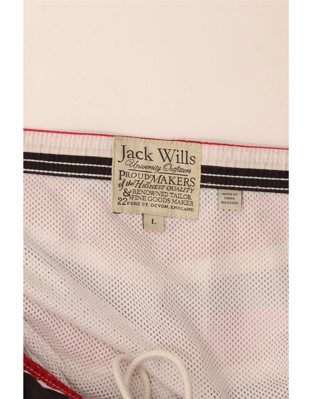 Shorts de natação masculino Jack Wills grande listrado vermelho