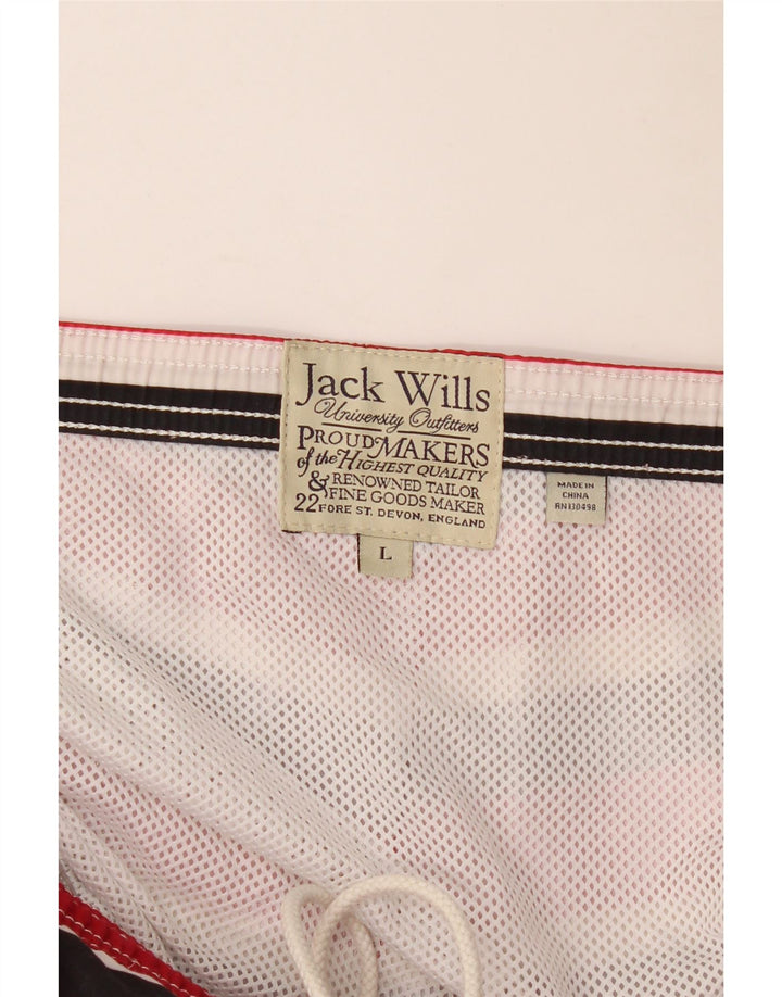 Shorts de natação masculino Jack Wills grande listrado vermelho