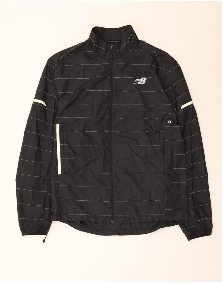 New Balance Mens Graphic Tracksuit Top Jaqueta Médio Preto Listrado