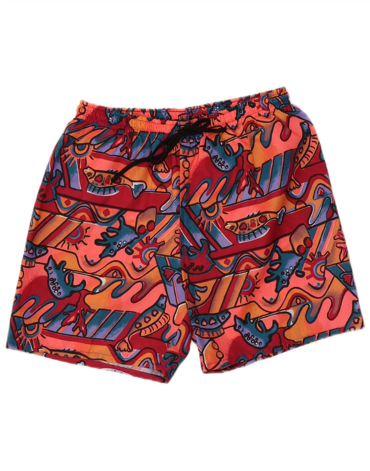 Shorts de natação vintage masculino com padrão abstrato IT 48 médio multicolorido
