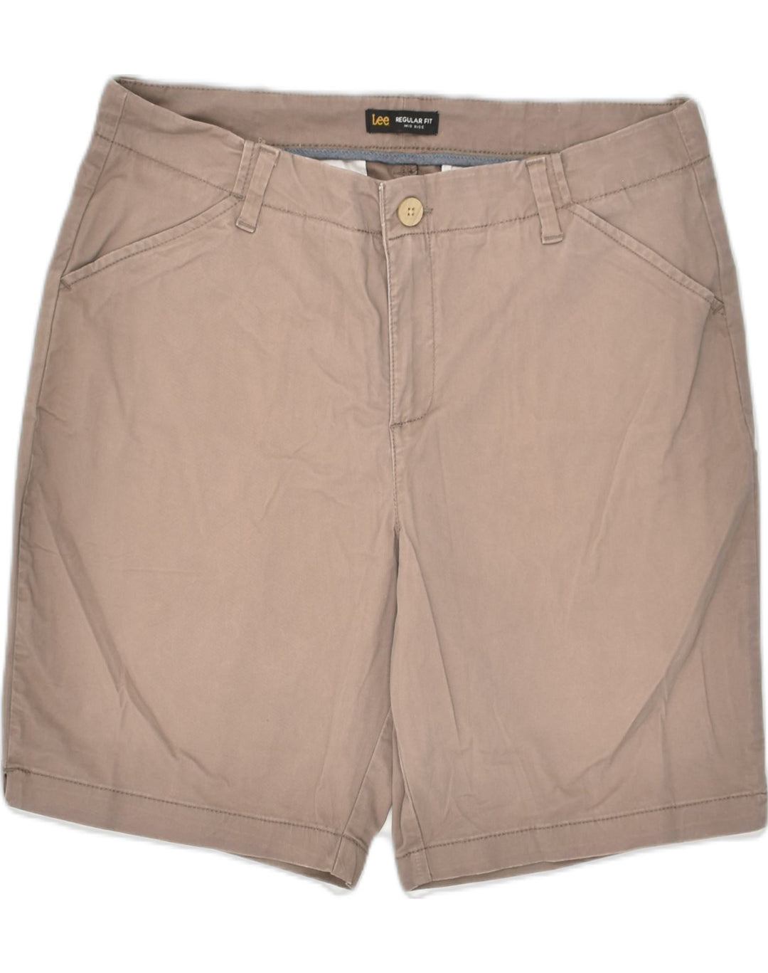 LEE Womens Casual Shorts US 16 2XL W34 Brown Cotton | Vintage Lee | Thrift | Second-Hand Lee | Used Clothing | Messina Hembry 