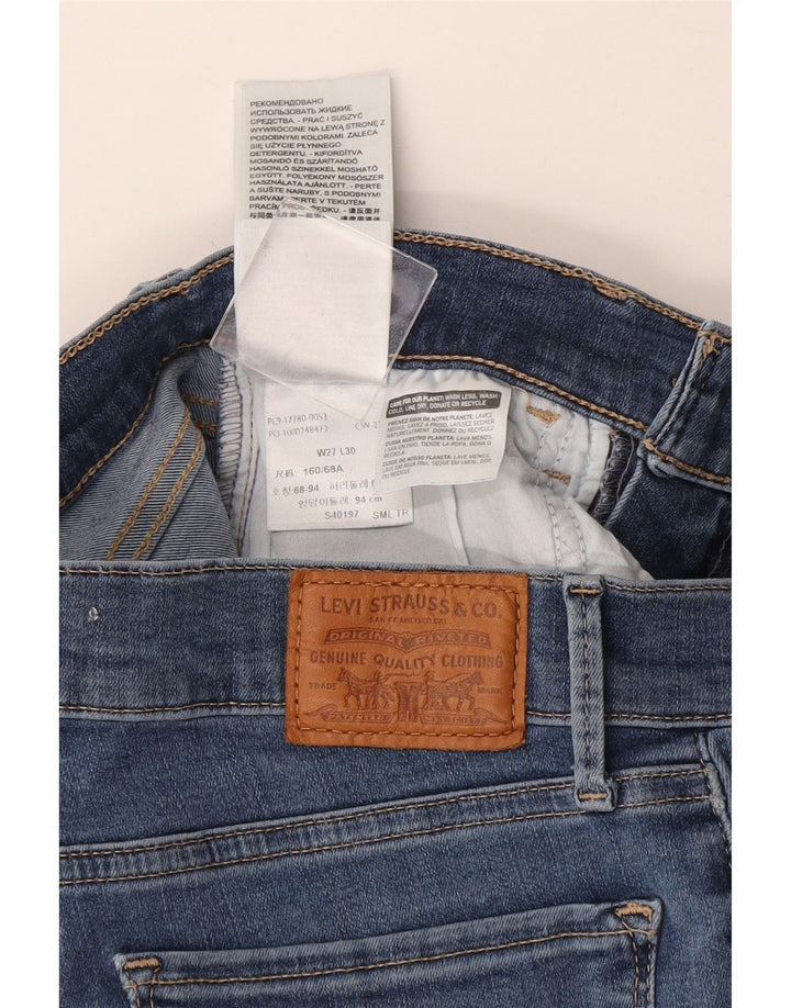 Levi's feminino 710 super skinny jeans w27 l30 algodão azul