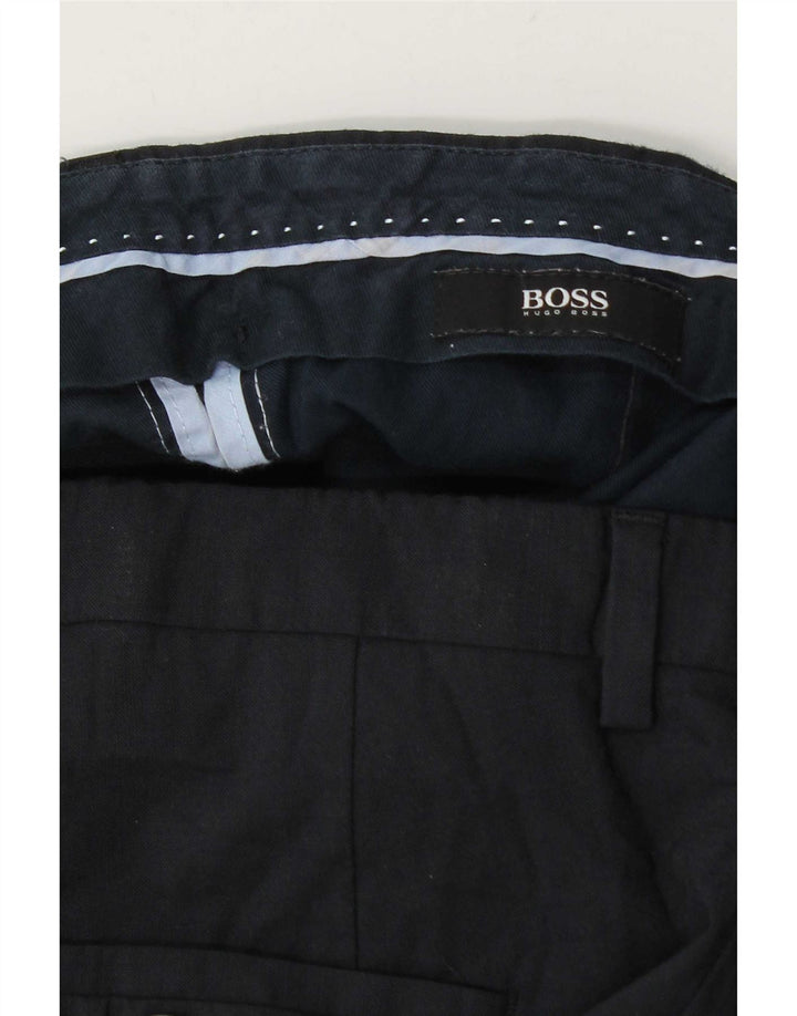 Hugo Boss Mens Slim Suit Calça W34 L31 Azul Marinho
