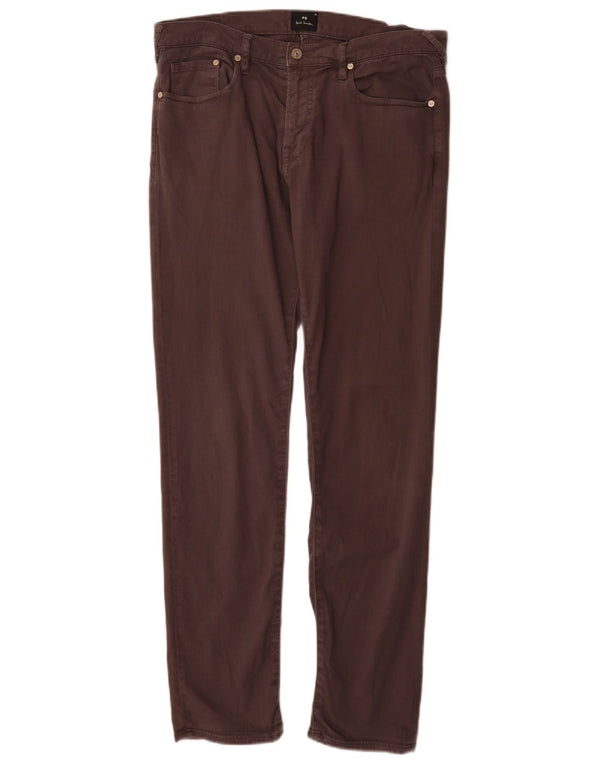Calça casual feminina Paul Smith slim fit W32 L30 algodão cinza
