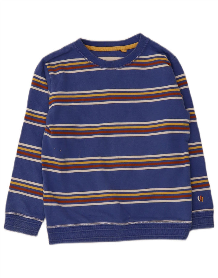 Moletom Fat Face Boys Jumper 5-6 Anos Algodão Listrado Azul