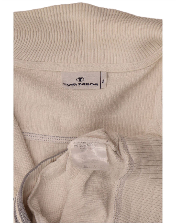 TOM TAILOR Jaqueta masculina de agasalho XL algodão branco