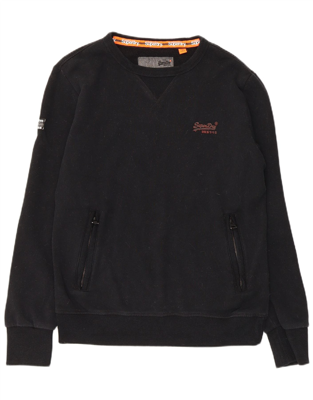 Superdry moletom masculino jumper médio algodão preto