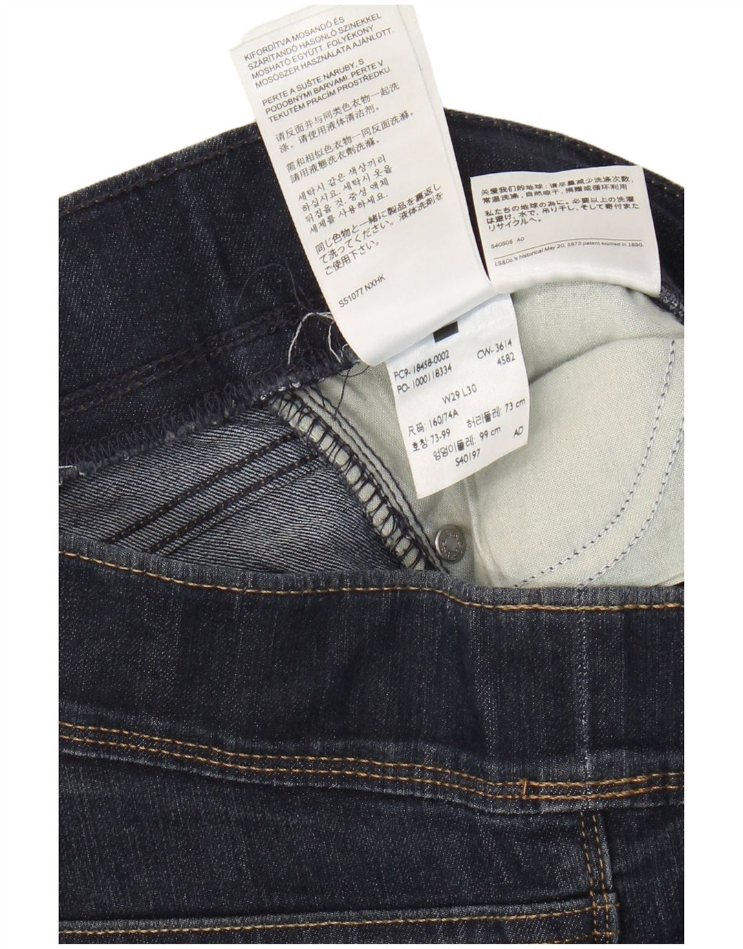 Jeans skinny feminino LEVI'S W29 L30 algodão azul marinho
