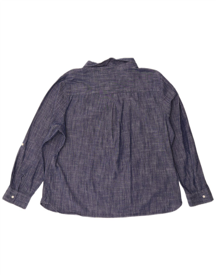 Pulôver feminino Tommy Hilfiger UK 20 2XL algodão manchado azul