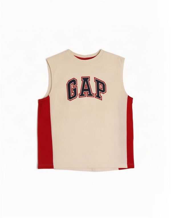 Colete gráfico Gap Boys Top 9-10 anos grande algodão colorido branco