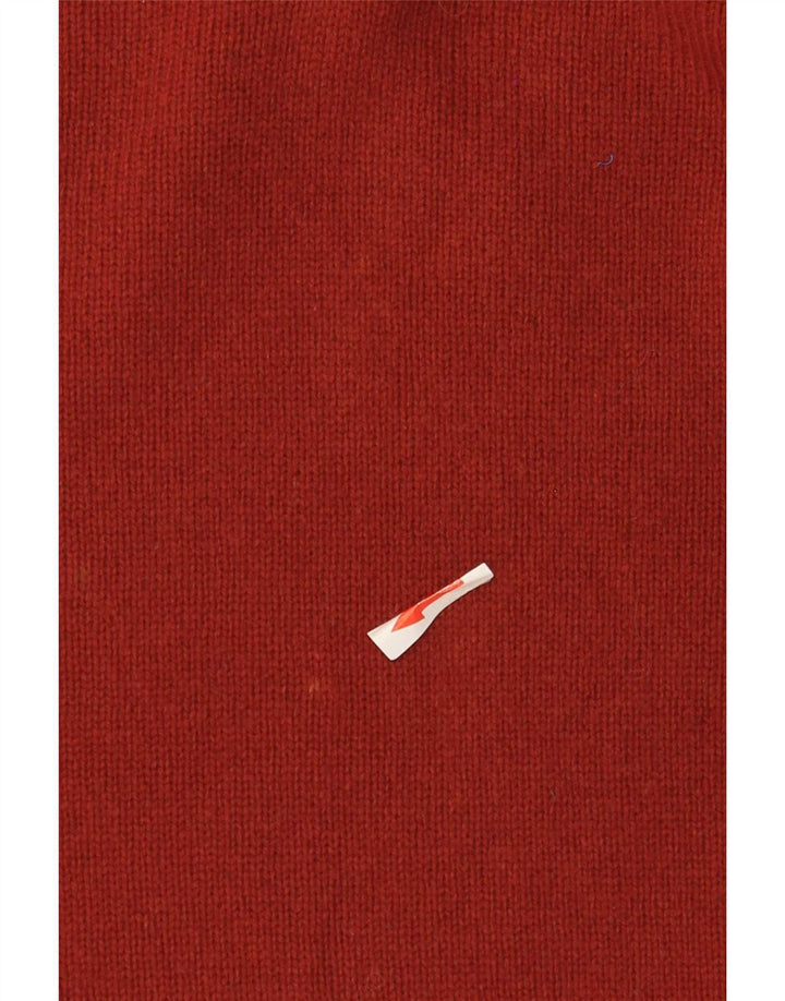 Massimo Dutti Suéter masculino com decote em V grande lã colorblock marrom