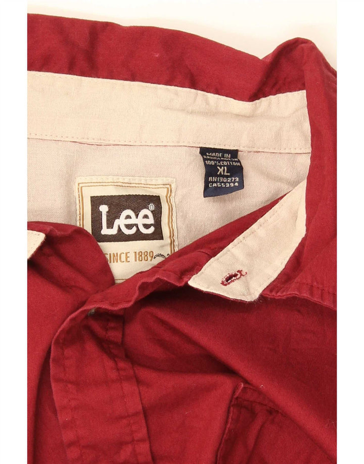 Camisa masculina Lee manga curta regular fit XL algodão vermelho
