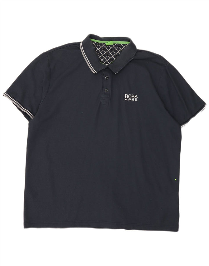 Camisa polo masculina HUGO BOSS 2XL algodão azul marinho