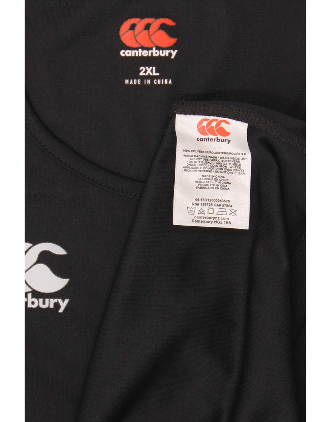 Colete masculino Canterbury Top 2XL poliéster preto