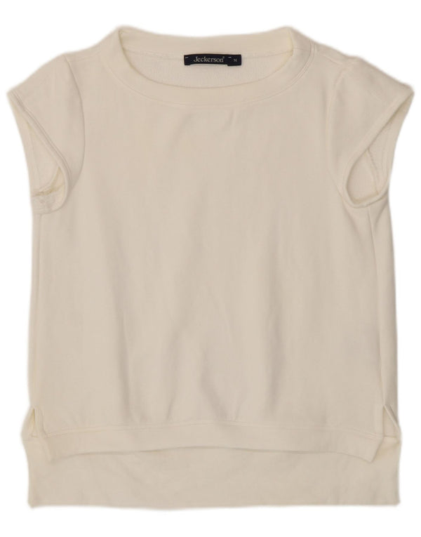 Camiseta feminina Jeckerson UK 14 algodão branco médio
