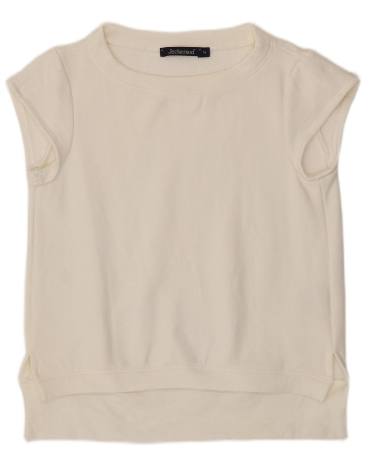 Camiseta feminina Jeckerson UK 14 algodão branco médio
