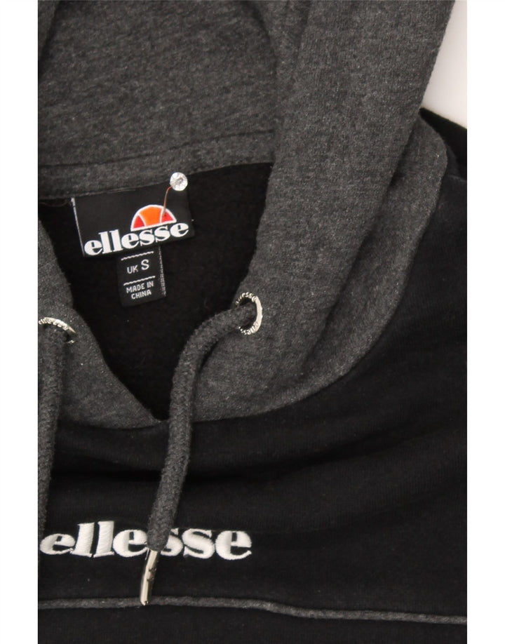 ELLESSE Mens Hoodie Jumper Small Black Cotton Vintage Ellesse and Second-Hand Ellesse from Messina Hembry 