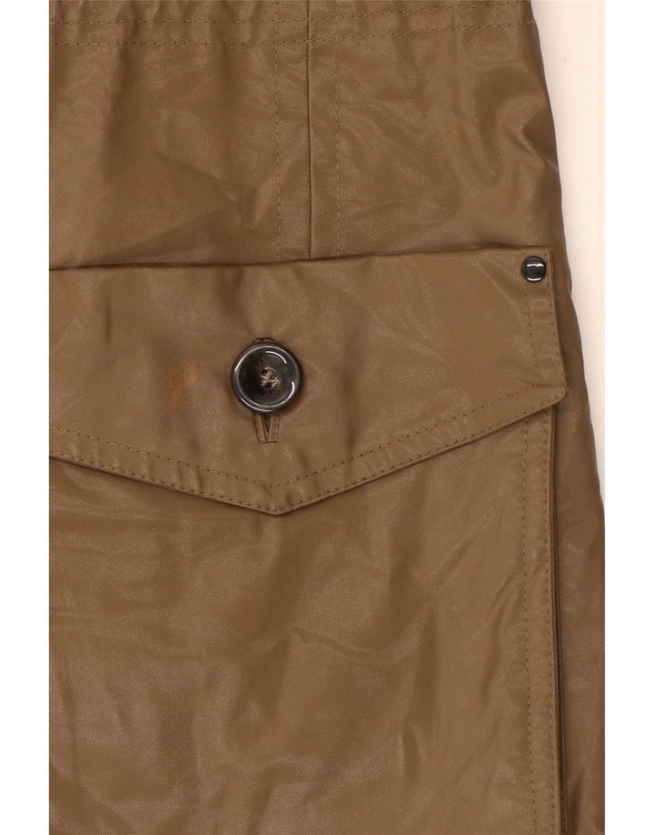Jaqueta parka feminina com capuz Massimo Dutti Reino Unido 12 algodão bege médio